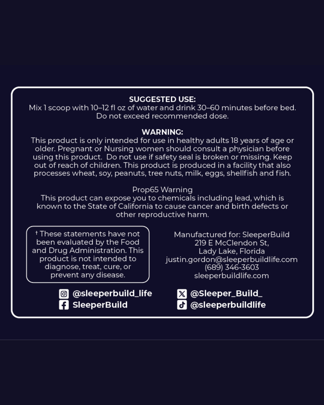 SleeperBuild - Sleep & Recovery Drink Mix